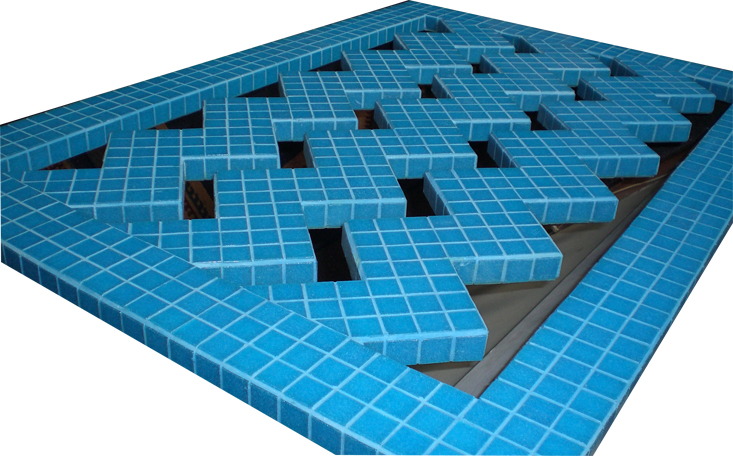 hero blue mosaic panel